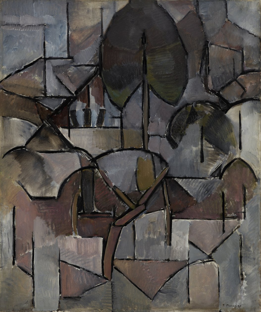 Landskap med träd, 1912 av Piet Mondrian