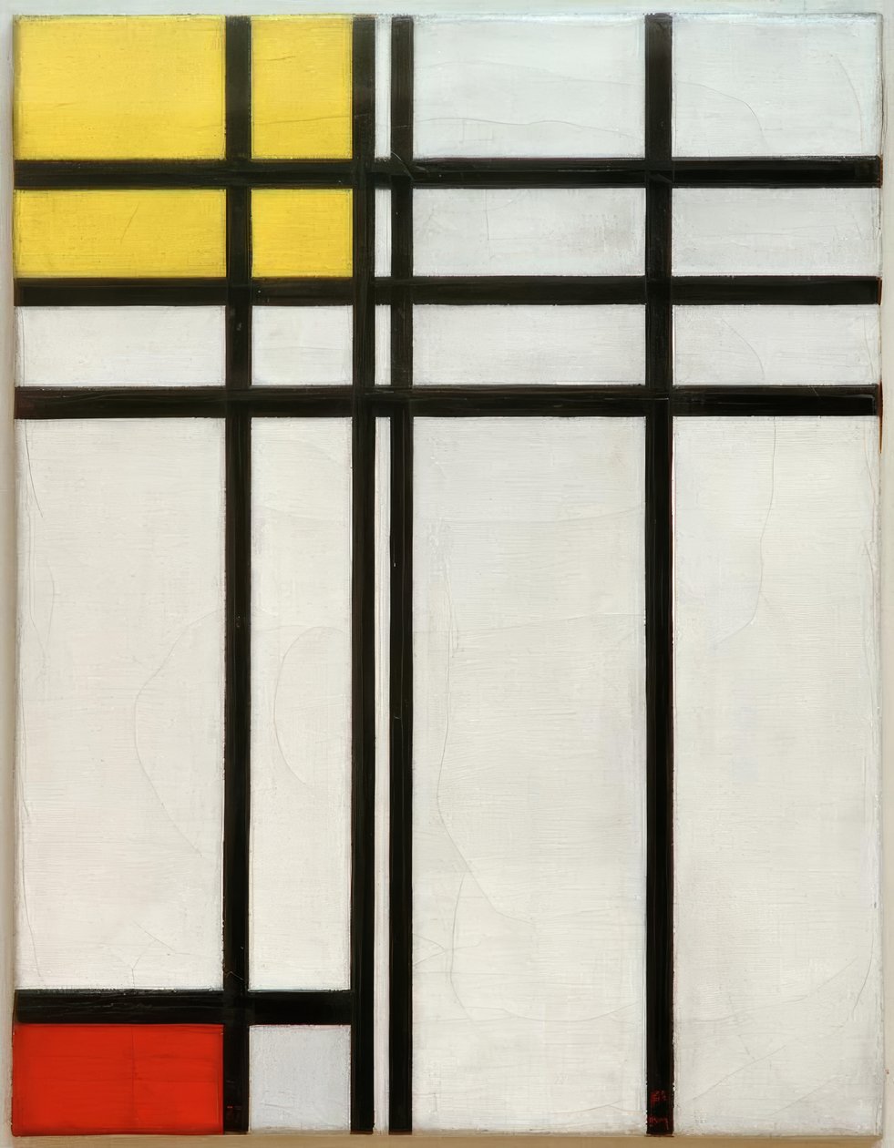 Nr I: Opposition av linjer, röda och gula av Piet Mondrian