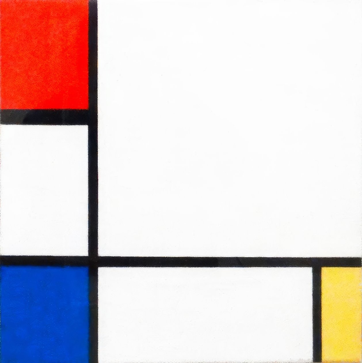 Komposition nr IV med rött, blått och gult av Piet Mondrian