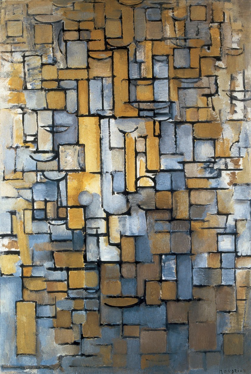 "Komposition XIV" 1913 (målning) av Piet Mondrian