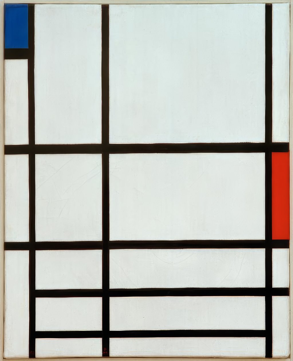 Komposition i rött, blått och vitt: II av Piet Mondrian