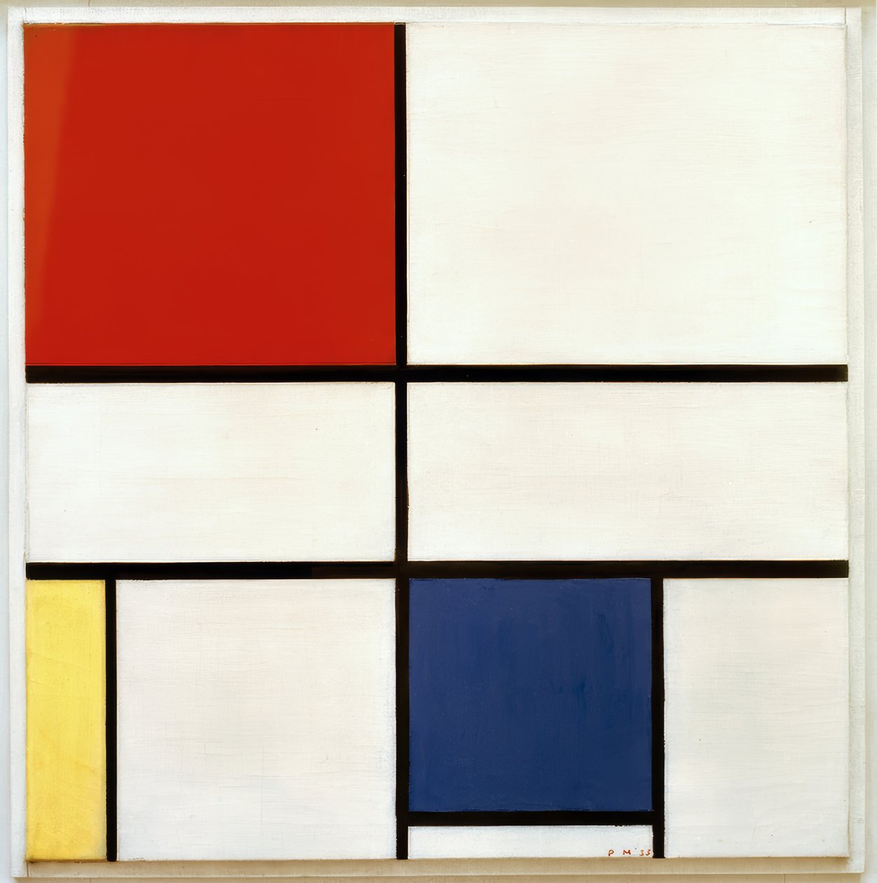 Komposition C; Komposition nr III; Komposition med rött, Ge av Piet Mondrian