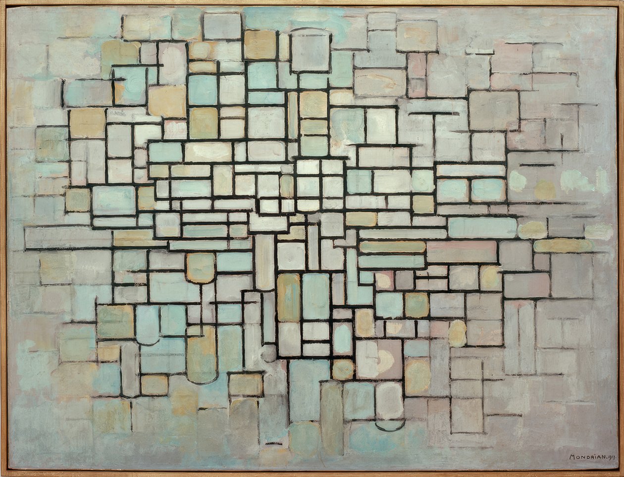 Komposition nr II; Komposition med linjer och färg av Piet Mondrian