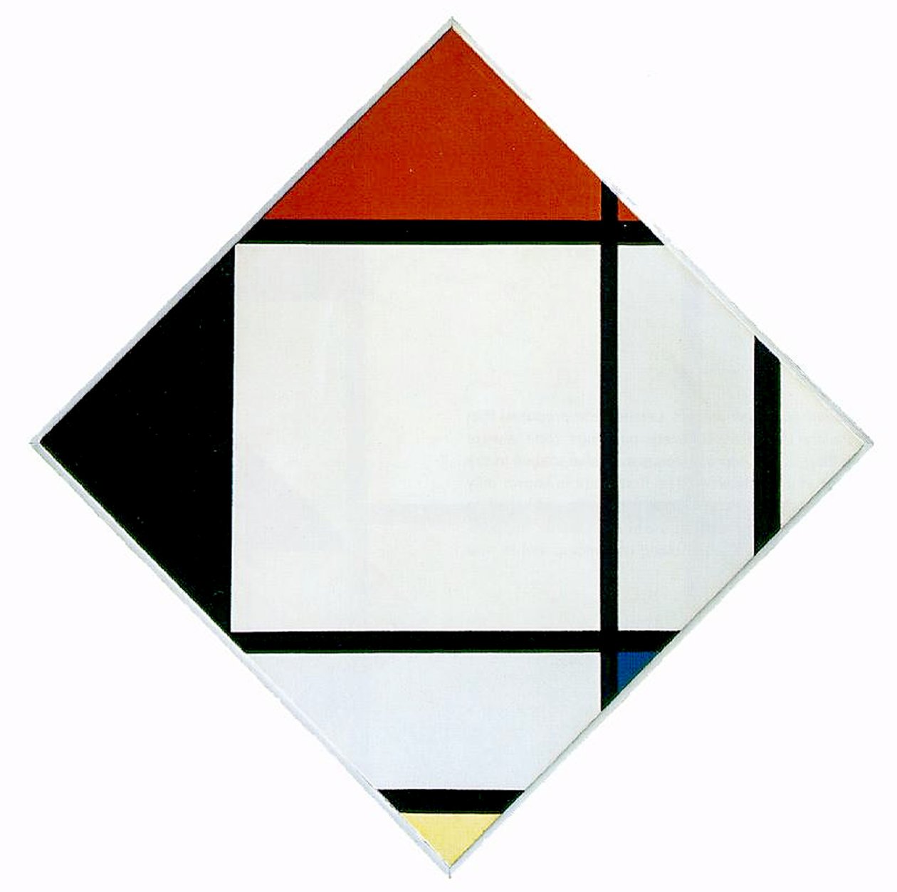 Pastillkomposition i rött, svart, blått och gult, 1925 av Piet Mondrian