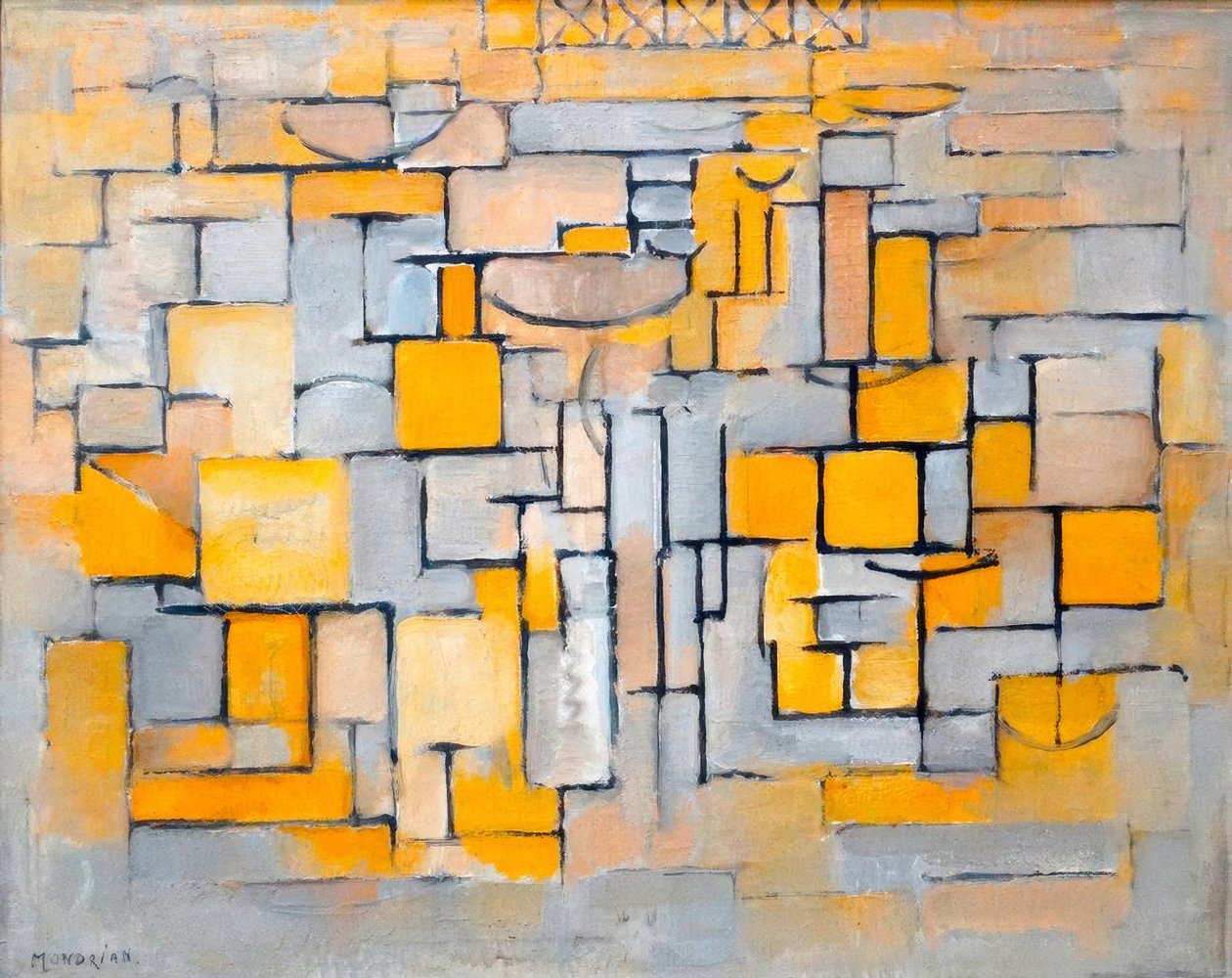 Målning nr 8 (olja på duk) av Piet Mondrian