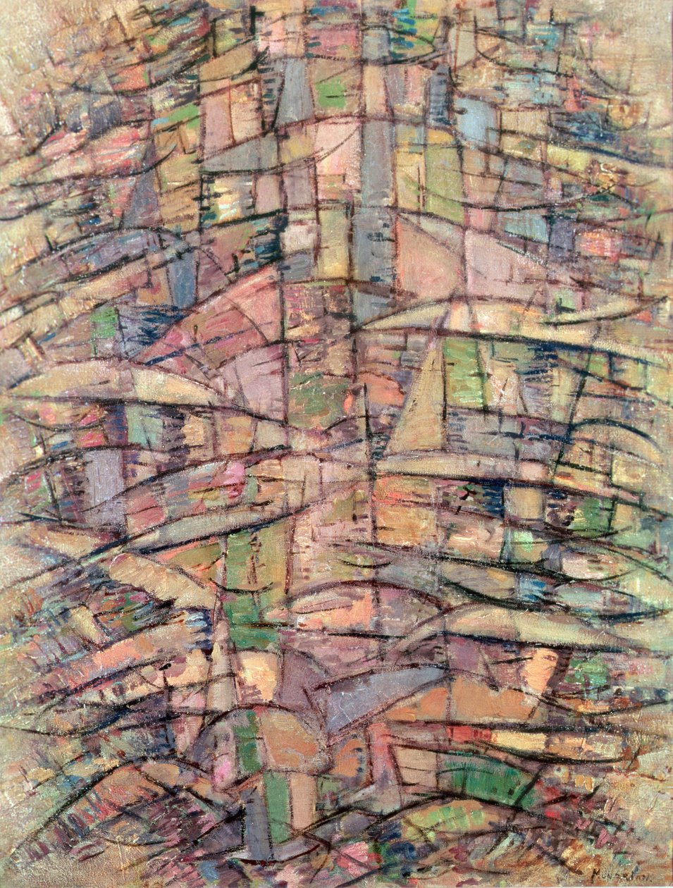 Träd (olja på duk) av Piet Mondrian