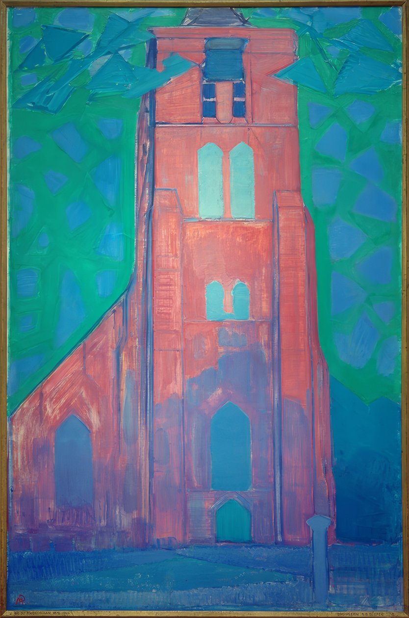 Zeelands kyrktorn (kyrktorn till Domburg) av Piet Mondrian