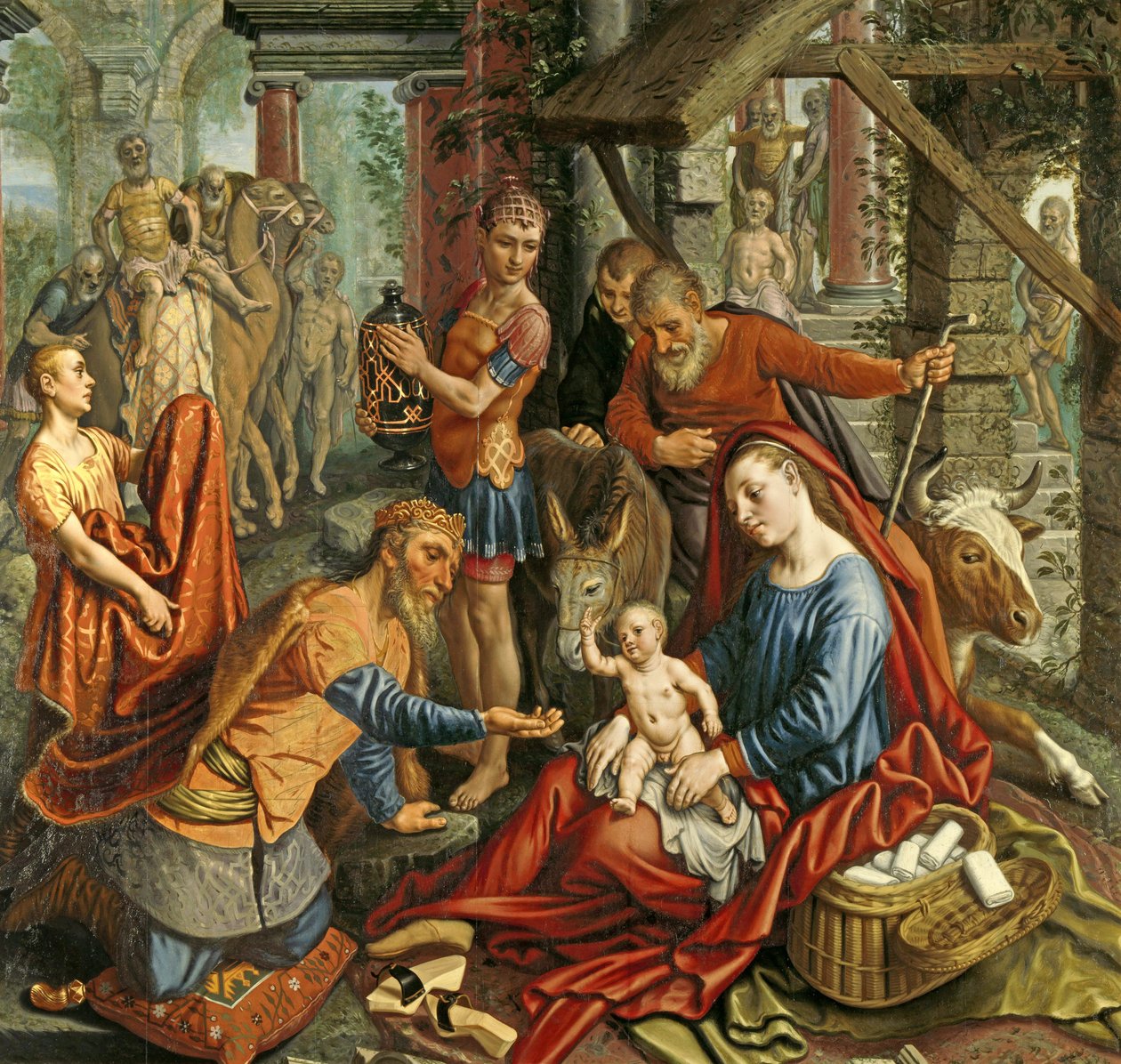 The Adoration of the Magi, central panel, c.1560 av Pieter Aertsen