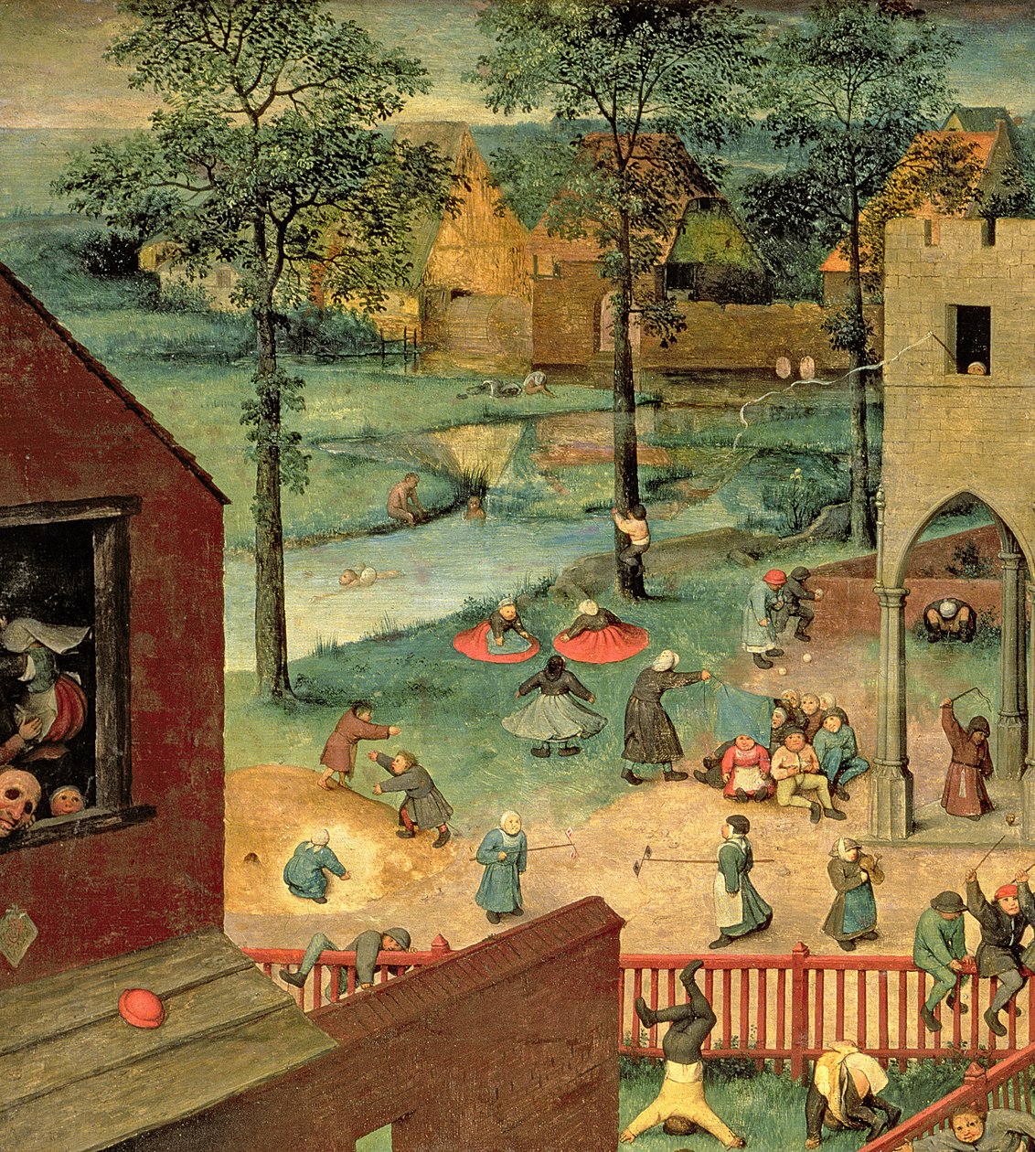 Barnspel (Kinderspiele), 1560 (detalj av 68945) av Pieter Bruegel the Elder