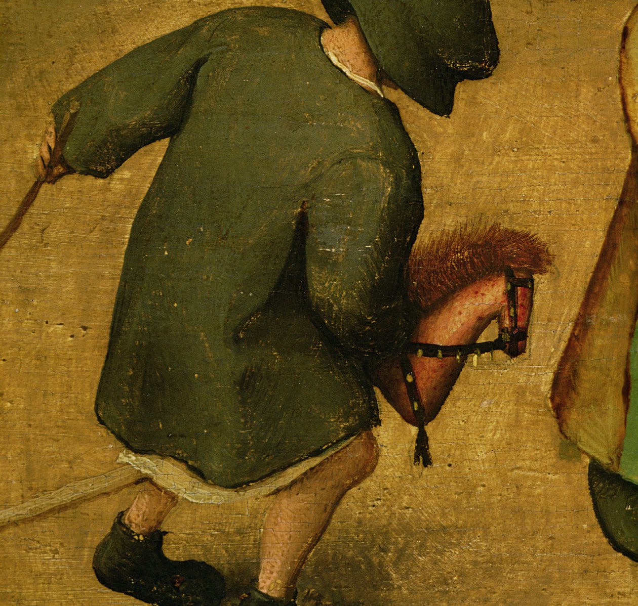 Barnspel, detalj i nedre delen som visar ett barn och en hobbyhäst, 1560 (detalj av 68945) av Pieter Bruegel the Elder