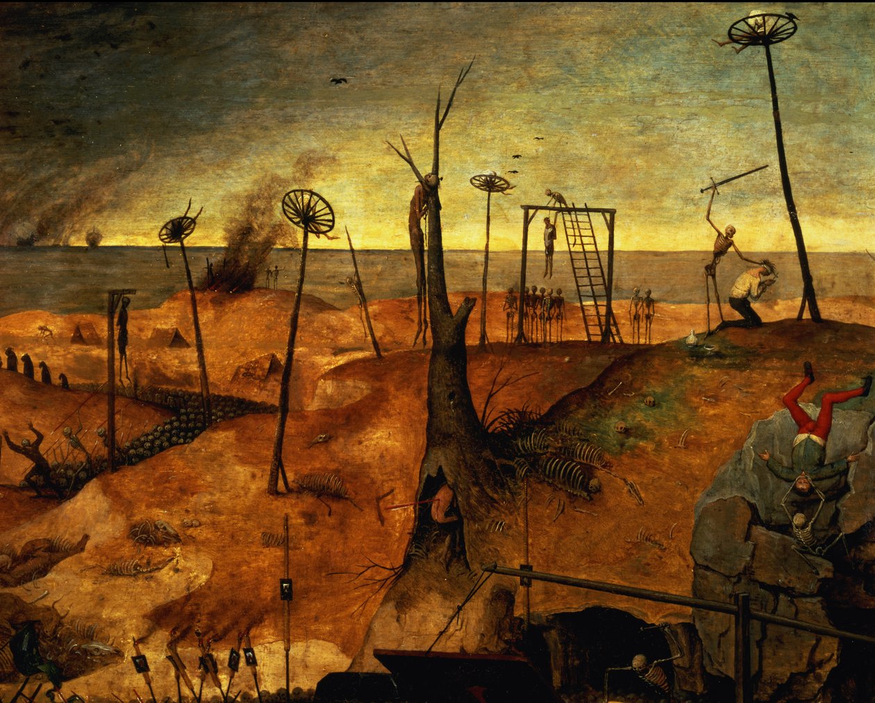 Dödens triumf, ca 1562 (detalj i övre högra delen av 457, se även 69068-71) av Pieter Bruegel the Elder