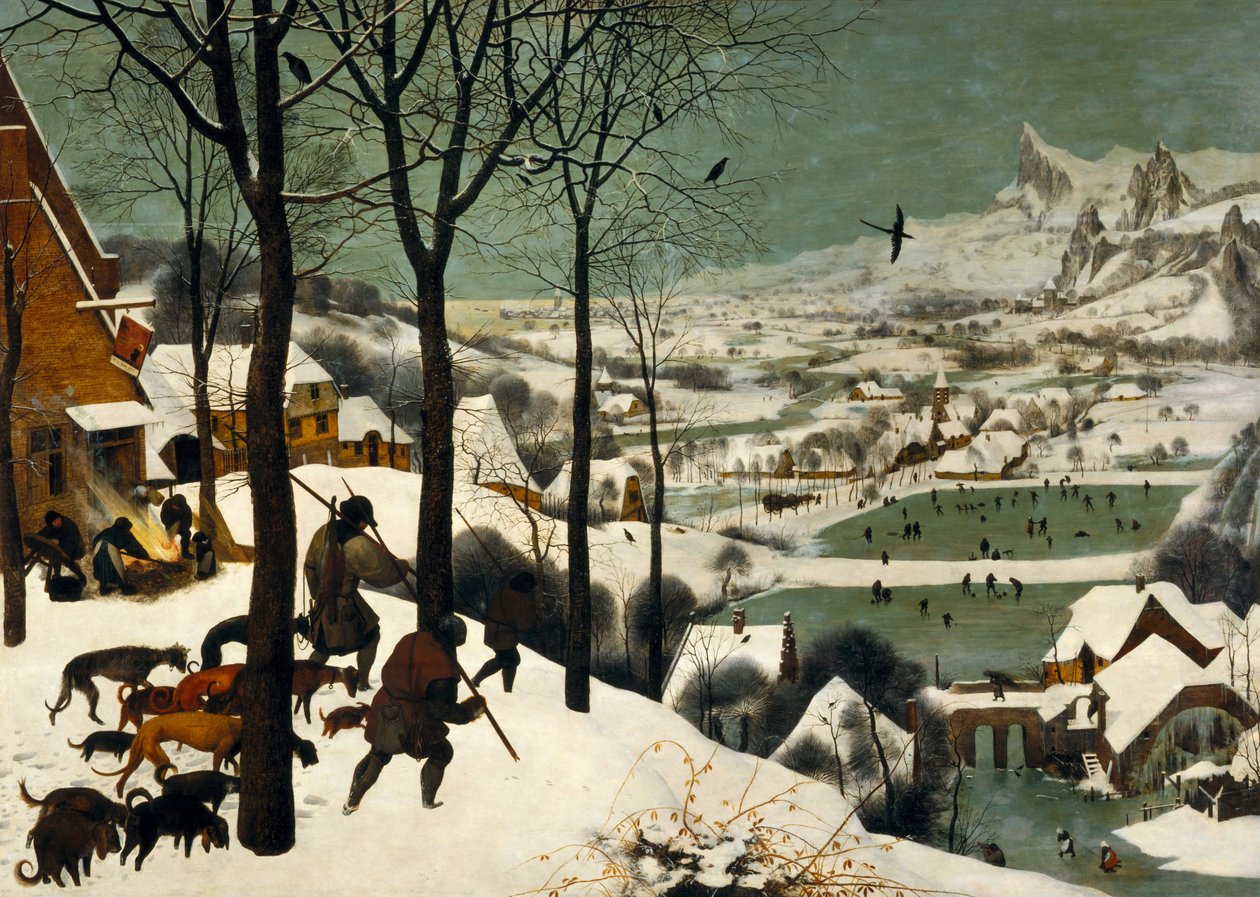 Monthly cycle, scene: The Hunters in the Snow winter  av Pieter Bruegel the Elder