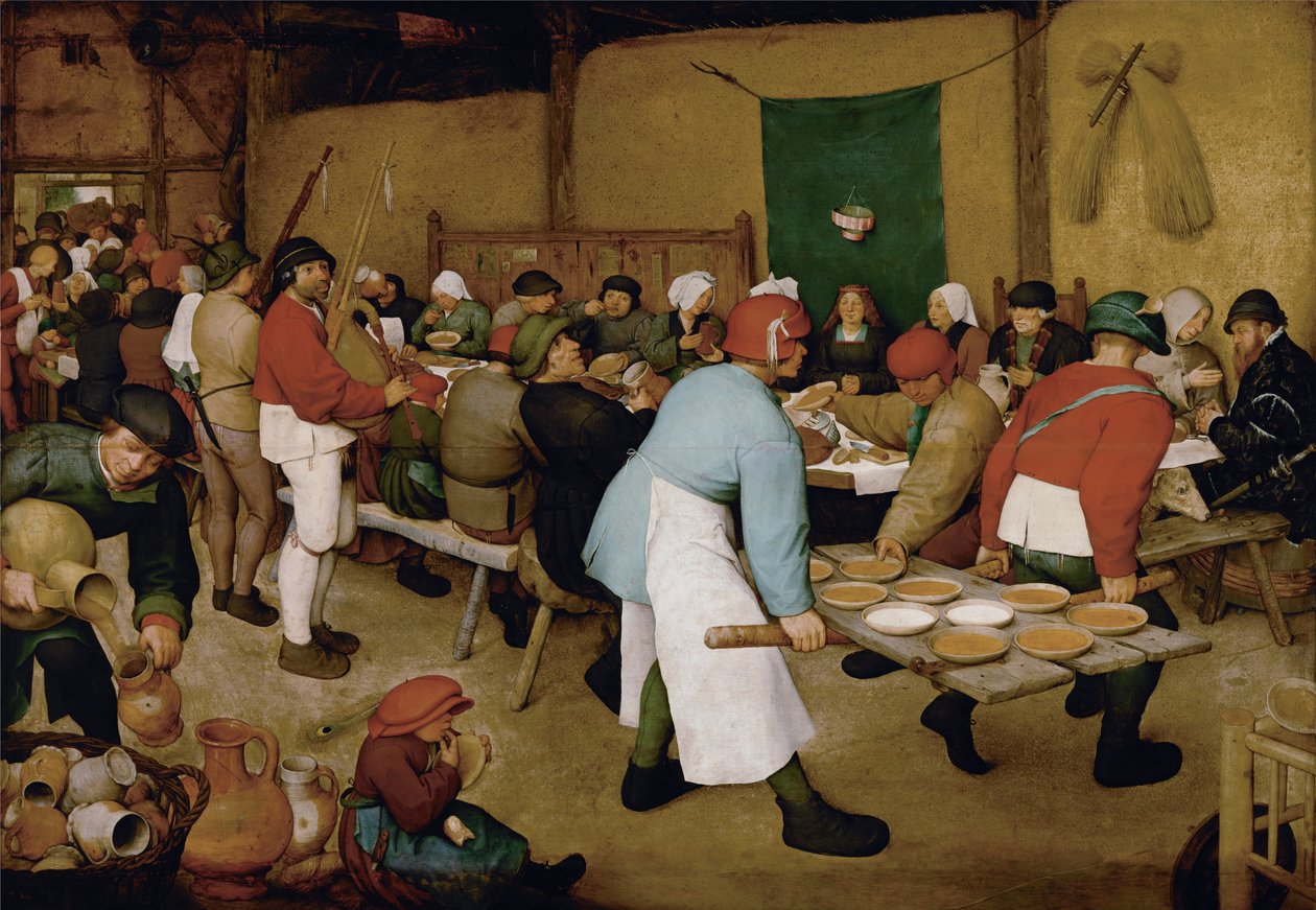 nThe Peasant WeddingnDeutsch: Die Bauernhochzeit.nFrancais : Le Repas de noce.nNederlands: De Boerenbruiloft.n:  n  av Pieter Bruegel the Elder