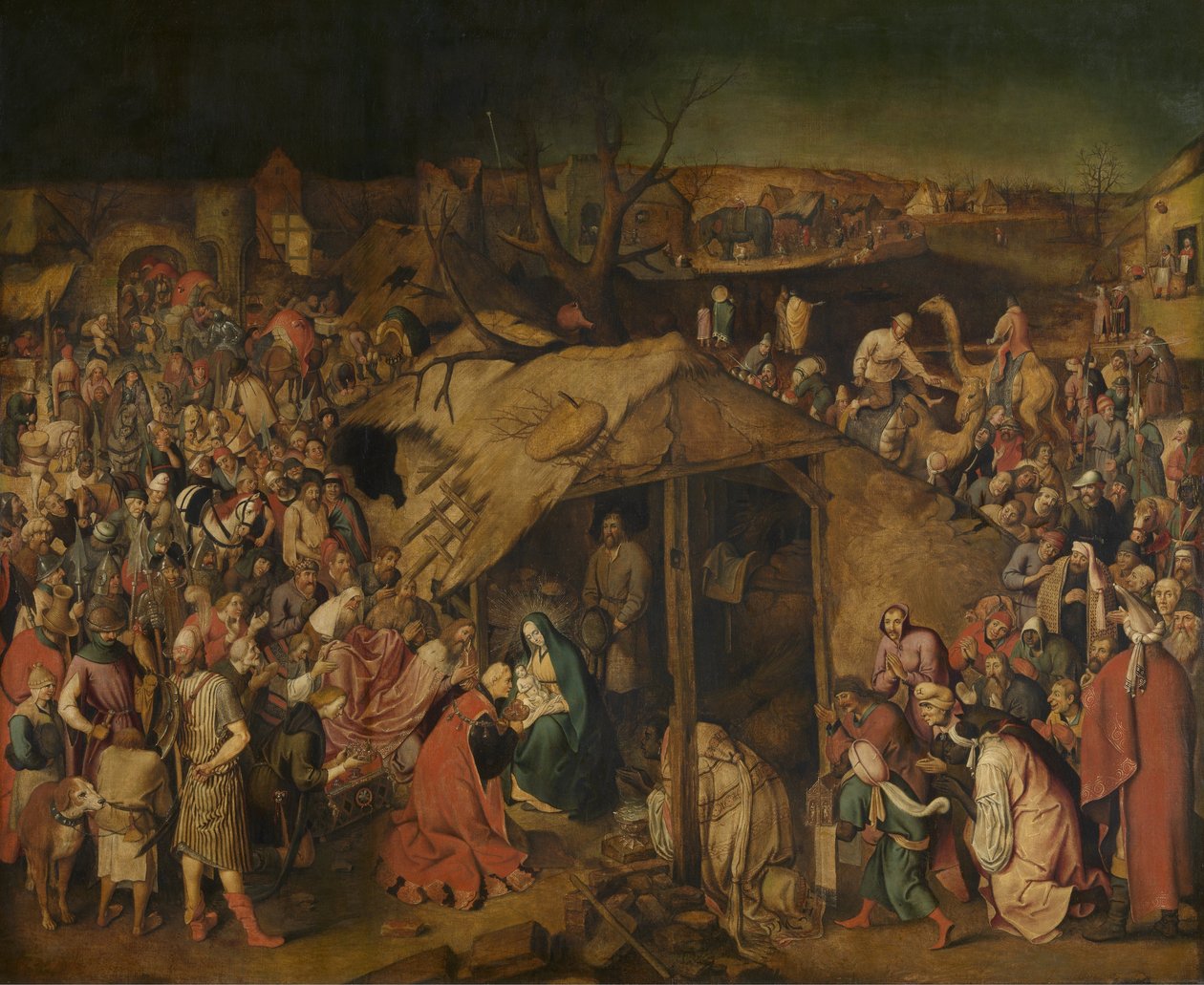 Aanbidding door de koningen  av Pieter Brueghel the Younger