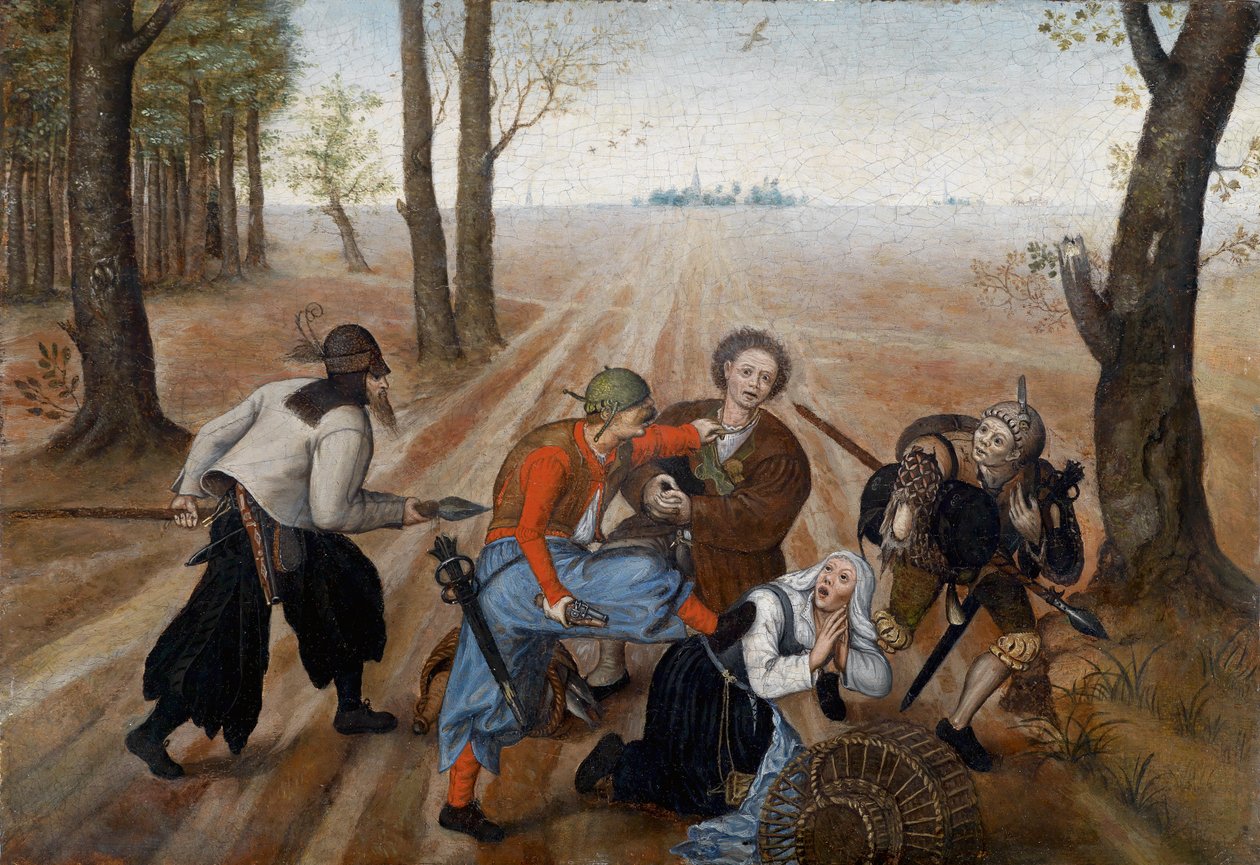 Aanval op een landbouwpaar av Pieter Brueghel the Younger