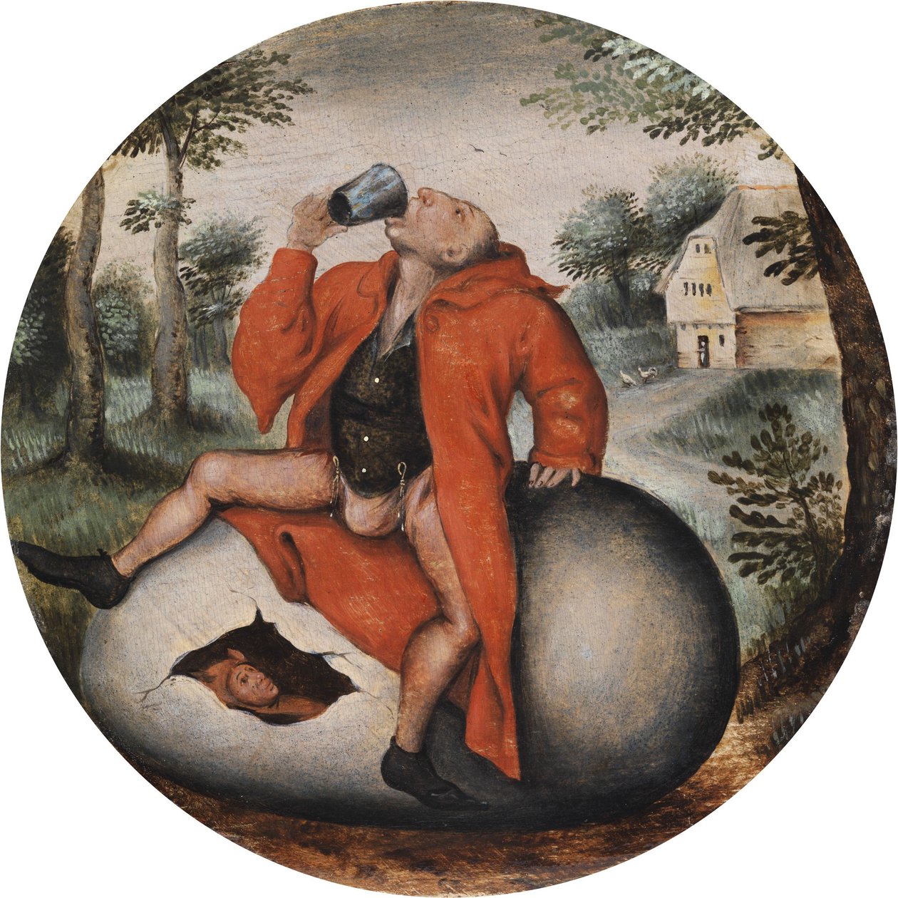 Drunkard on an egg av Pieter Brueghel the Younger