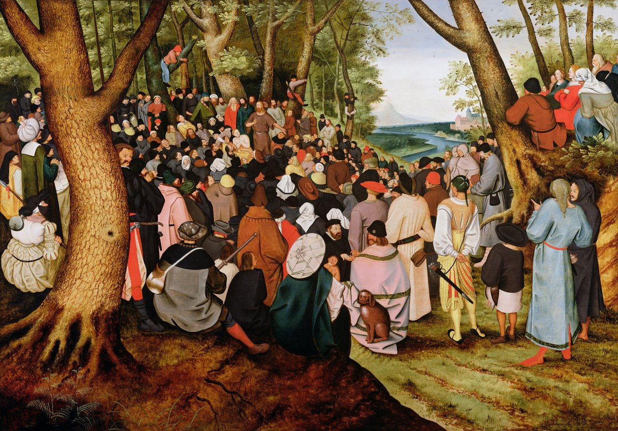 Landskap med Johannes Döparen som predikar av Pieter Brueghel the Younger