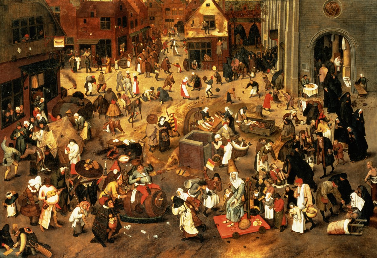 Vita kati ya Carnival na Lent swed av Pieter Brueghel the Younger