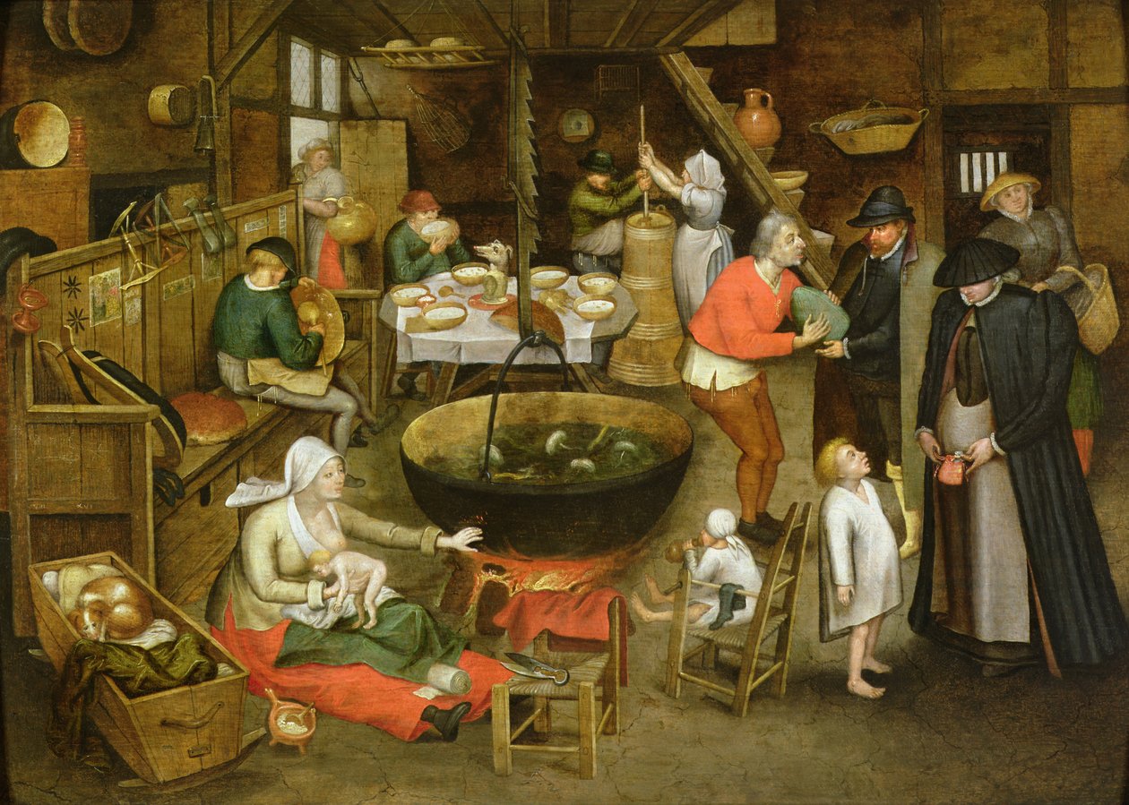 Besöket på gården (panel) av Pieter Brueghel the Younger