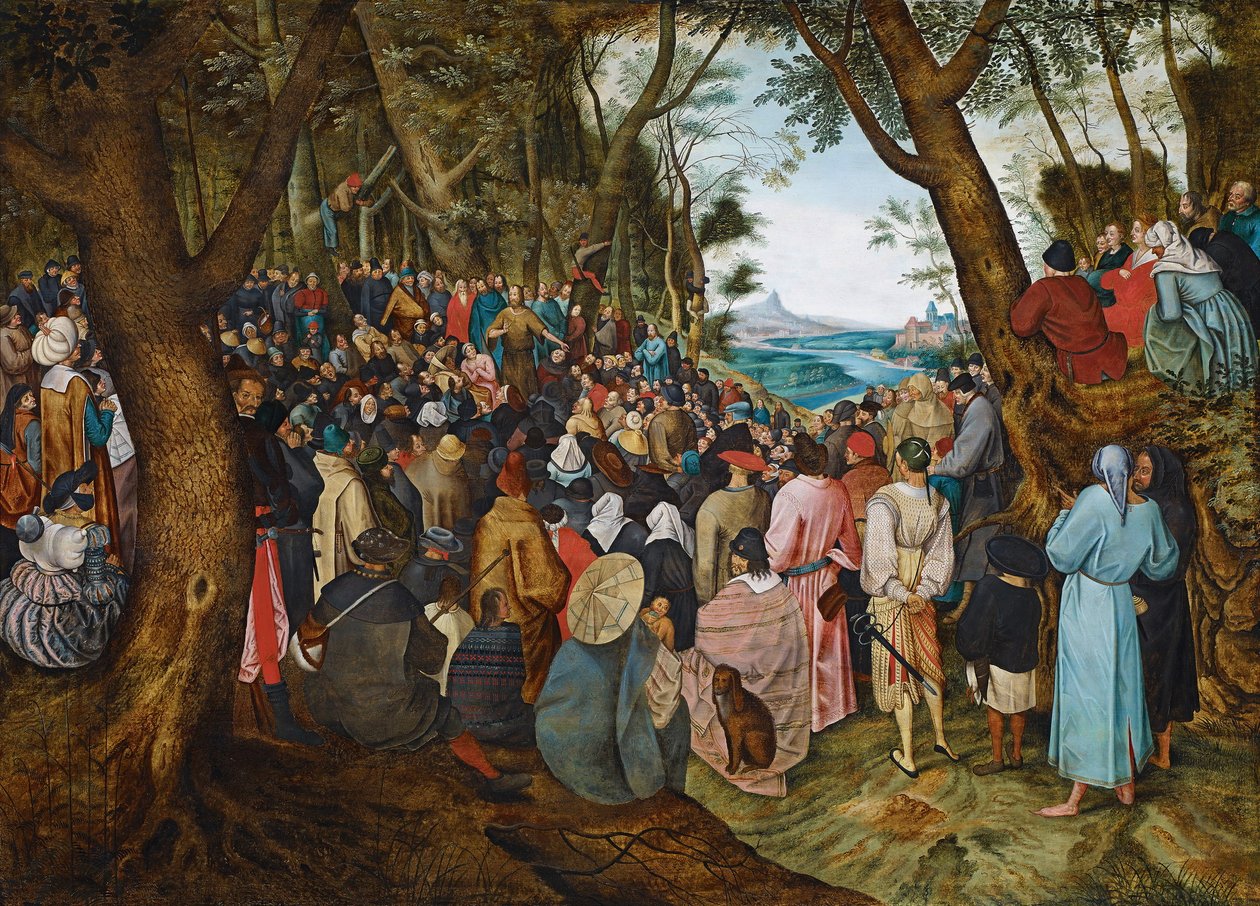 The preaching of Saint John the Baptist av Pieter Brueghel the Younger