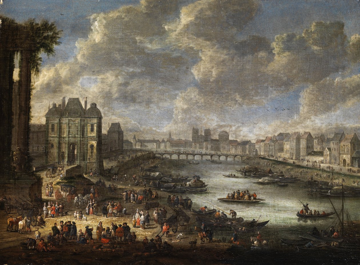 Ansicht von Paris av Pieter Casteels II