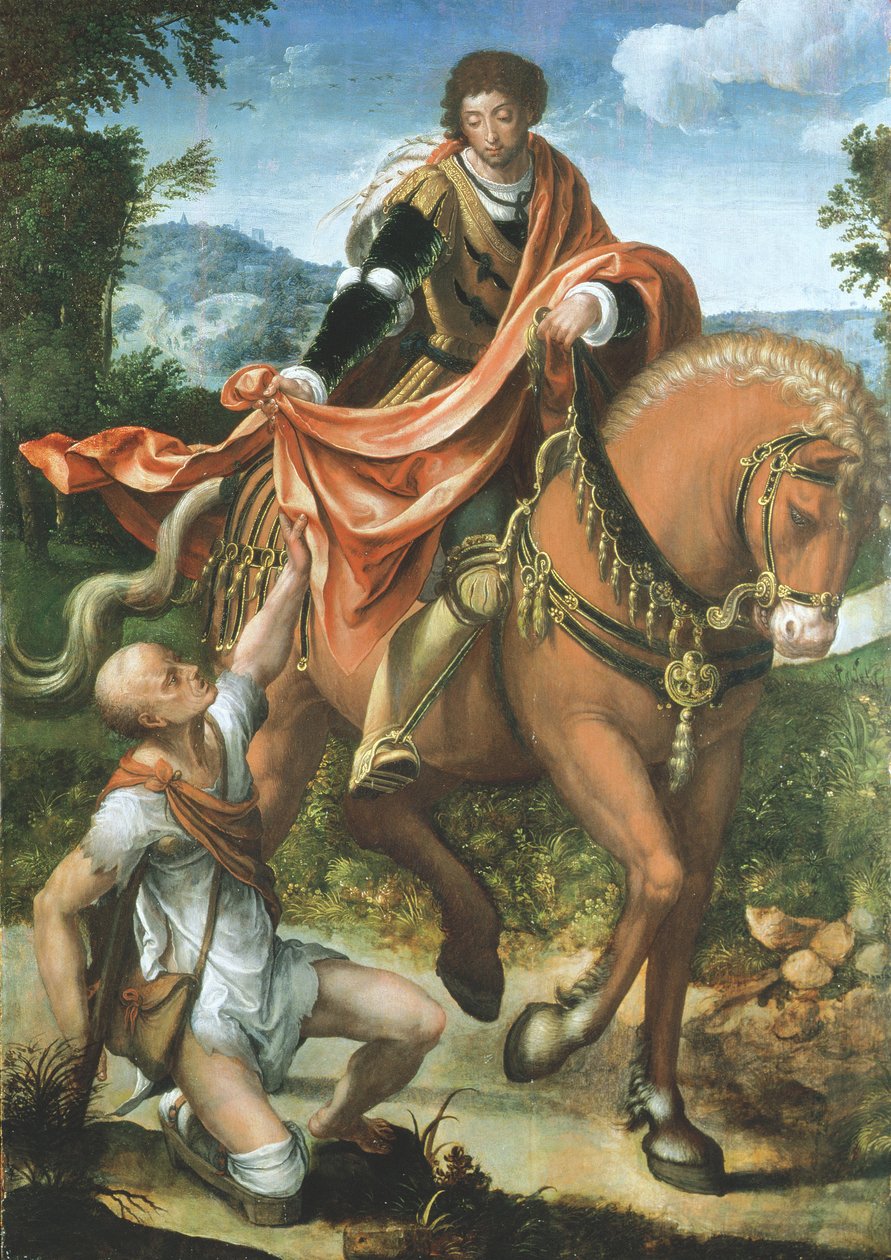 Sankt Martin delar sin mantel av Pieter Coecke van Aelst