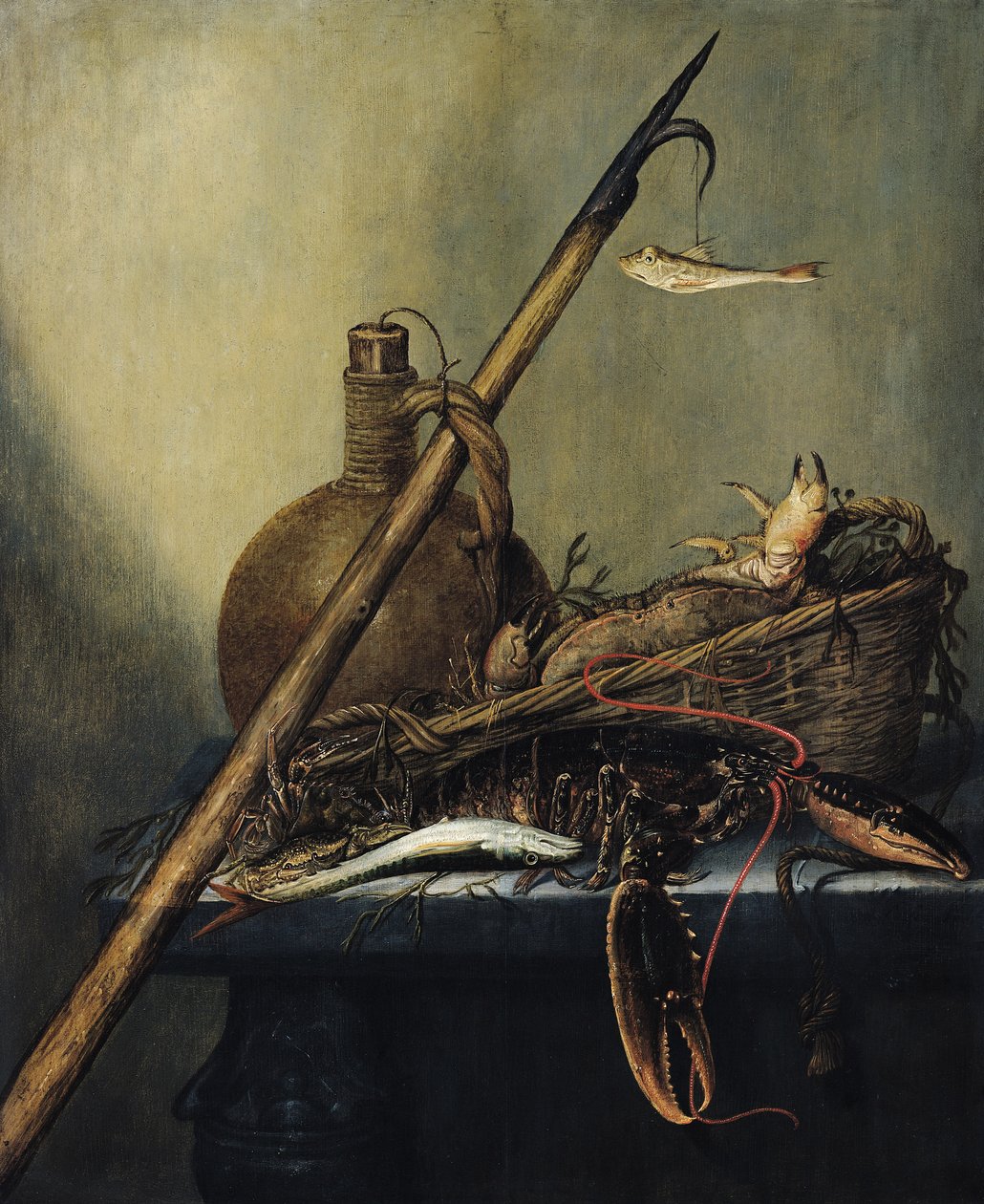 Stilleben med en kanna och kräftdjur av Pieter Cornelisz. Verbeeck