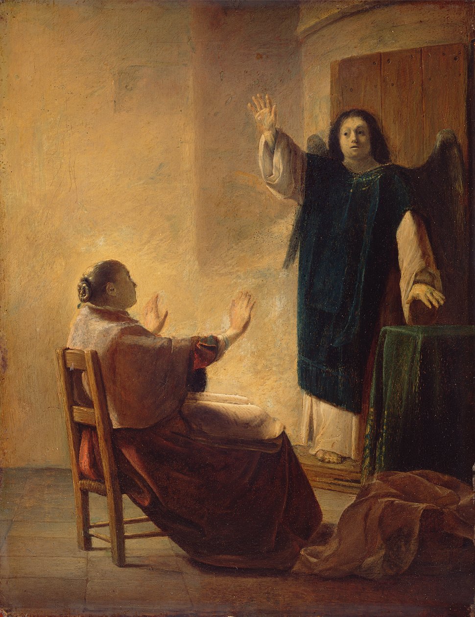 Ängeln som uppenbarar sig för Anna av Pieter Fransz de Grebber