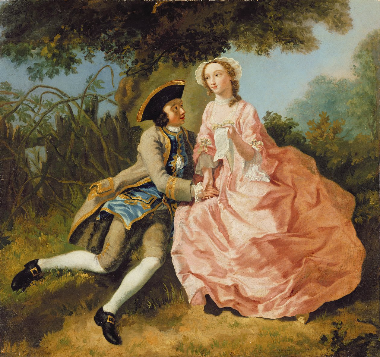Lovers in a landscape, c.1740 swed av Pieter Jan van Reysschoot