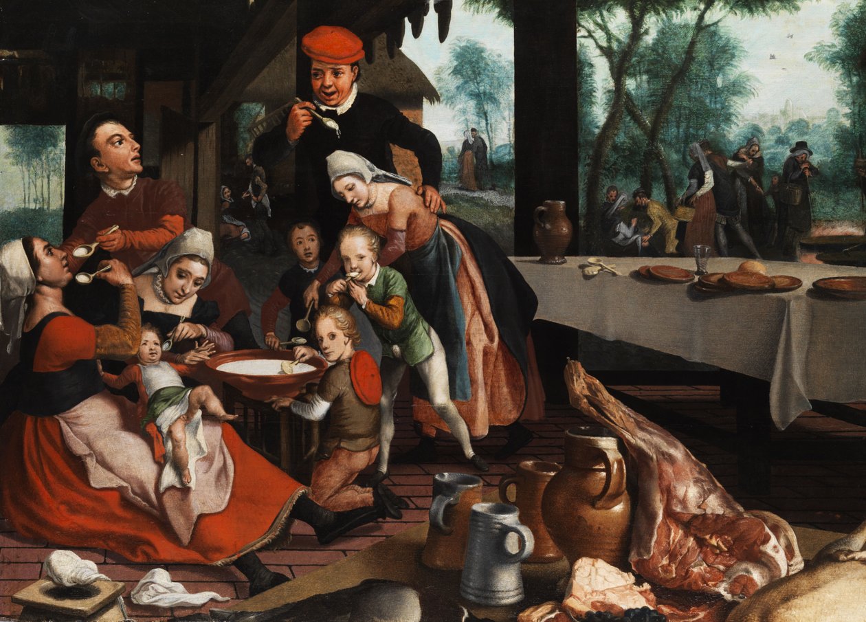 Familie beim gemeinsamen Essen av Pieter Pietersz the Elder