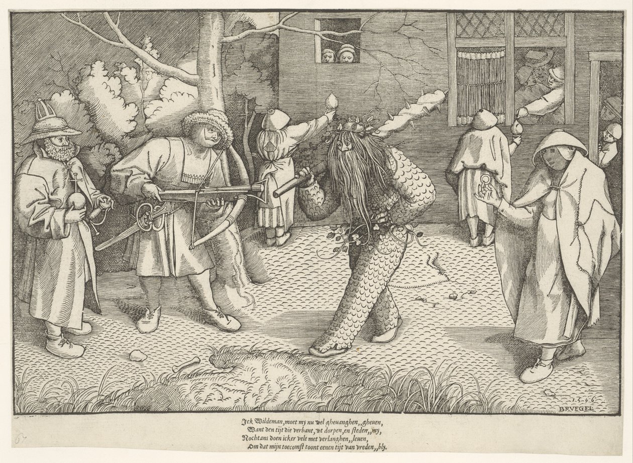 Maskerad av Orson och Valentine, 1566 av Pieter The Elder after Brueghel