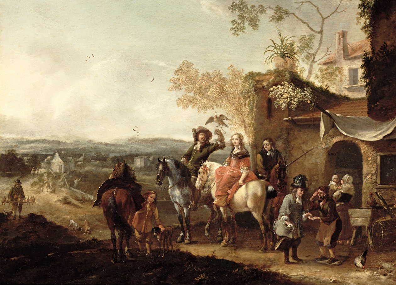 O le Falconersswed av Pieter Wouwermans or Wouwerman