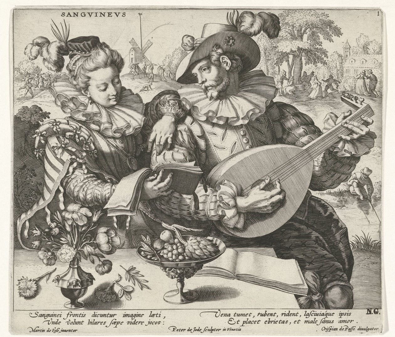 De fyra temperamenten, Sangvinevs av Pieter de Jode I