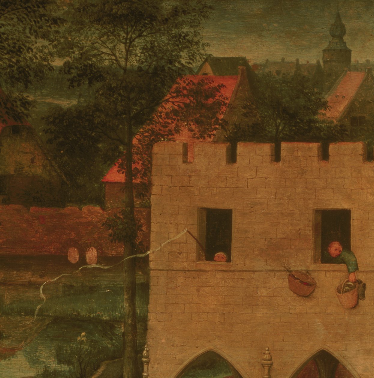 Barnspel, detalj i den övre delen, 1560 av Pieter Bruegel the Elder