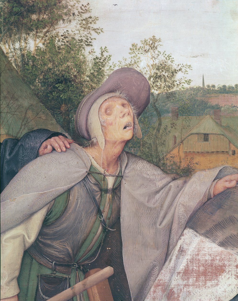 Liknelsen om de blinda, detalj av en blind man, 1568 olja på duk detalj av 29163 av Pieter Bruegel the Elder