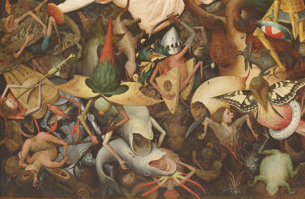 The Fall of the Rebel Angels, 1562 olja på paneldetalj av 74037 av Pieter Bruegel the Elder