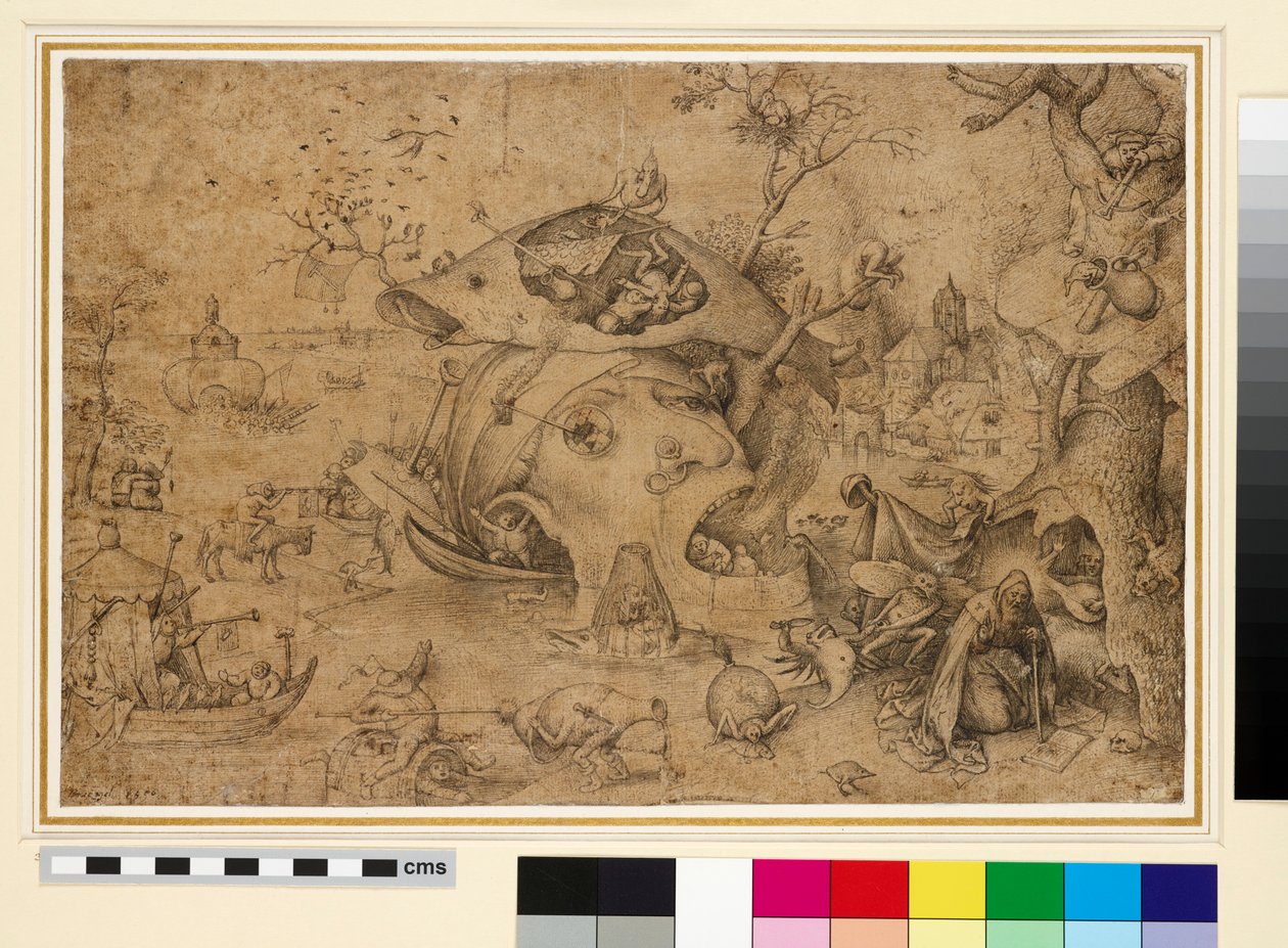 Antonius frestelse, 1556 (penna och tusch på papper) av Pieter Bruegel the Elder