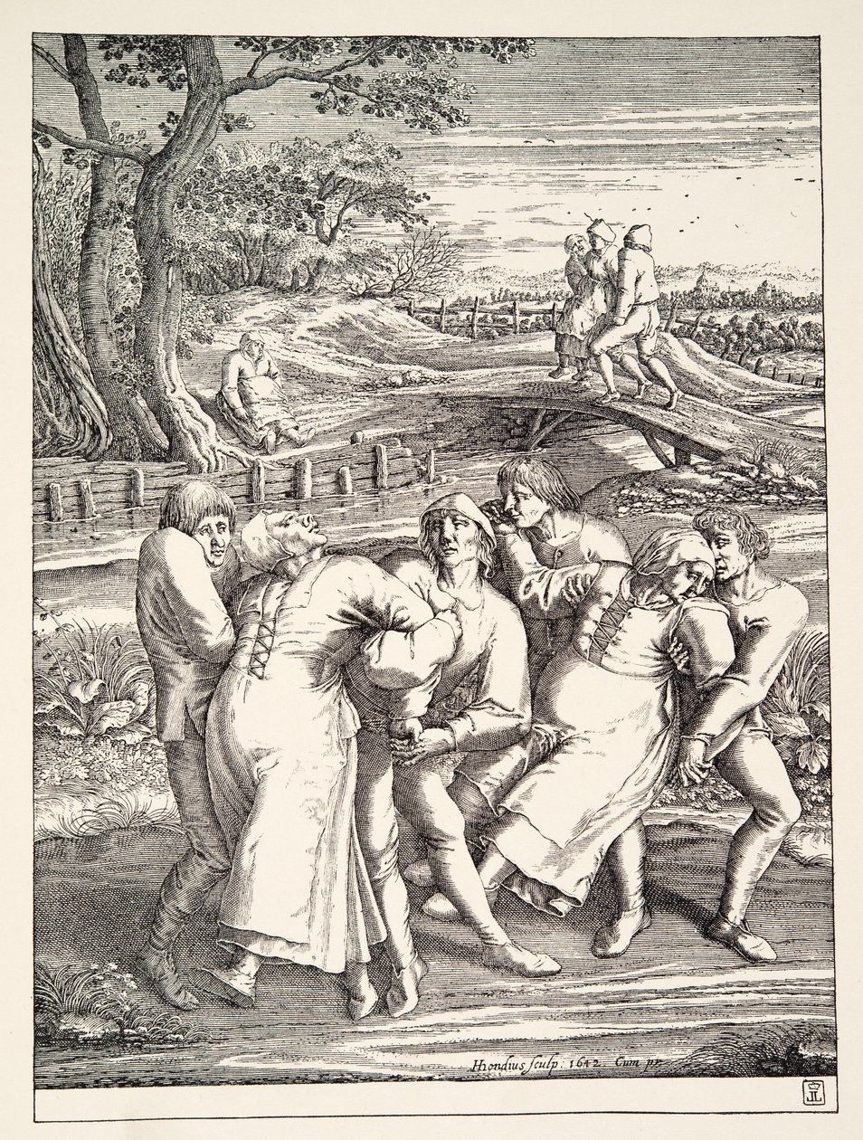Två grupper av bönder efter pilgrimsfärden av epilepsi, c.1642 av Pieter Bruegel the Elder