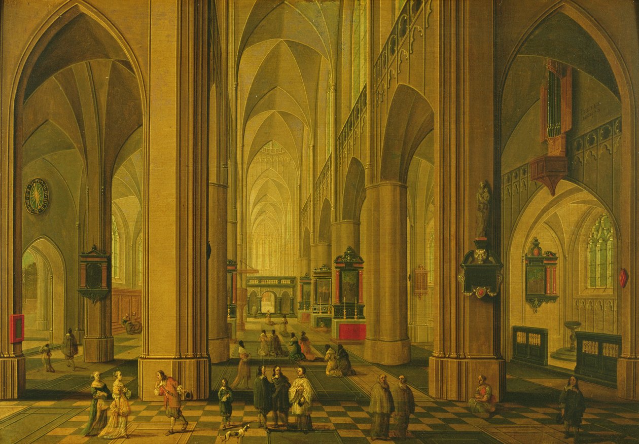 Interiör av en kyrka i Antwerpen, c.1660 av Pieter the Elder Neeffs