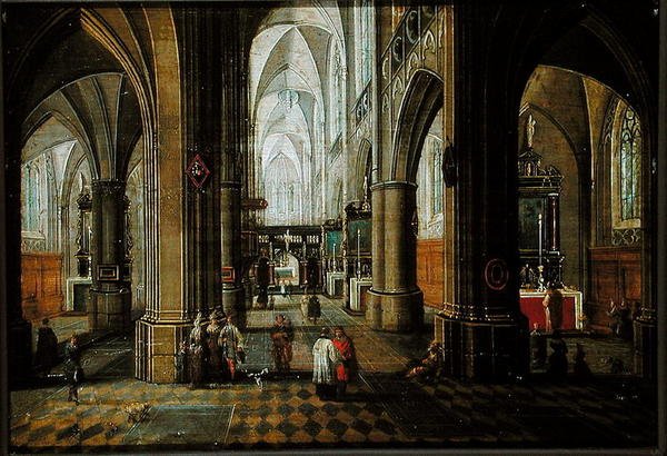 Interiör av en kyrka av Pieter the Elder Neefs