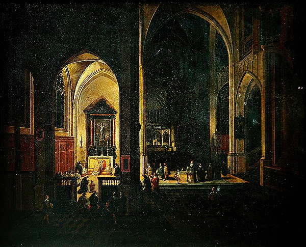Interiör i en kyrka av Pieter the Elder Neefs