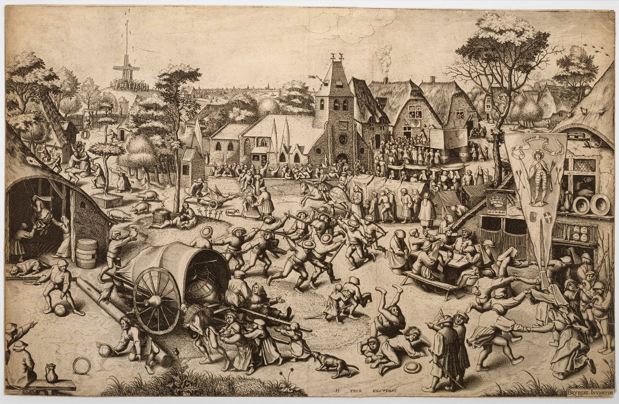 Mässan på St. Georges Day, ca 1559-60 (etsning och gravyr, 1:a staten) av Pieter the Elder after Bruegel