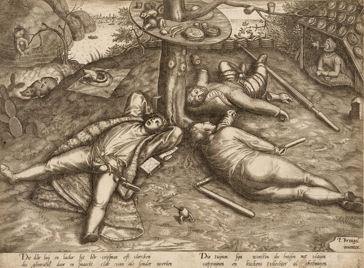Landet av överflöd av Pieter the Elder after Bruegel