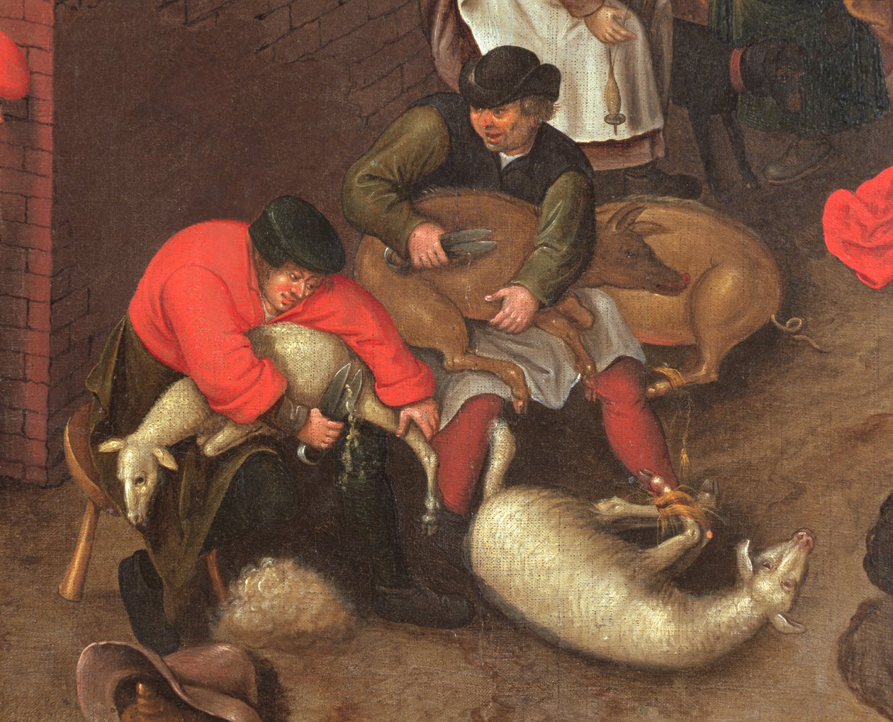 Klippning av får och trimning av grisar, c.1610 av Pieter Brueghel the Younger