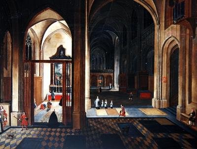 Interiör av en katedral av Pieter the Younger Neefs