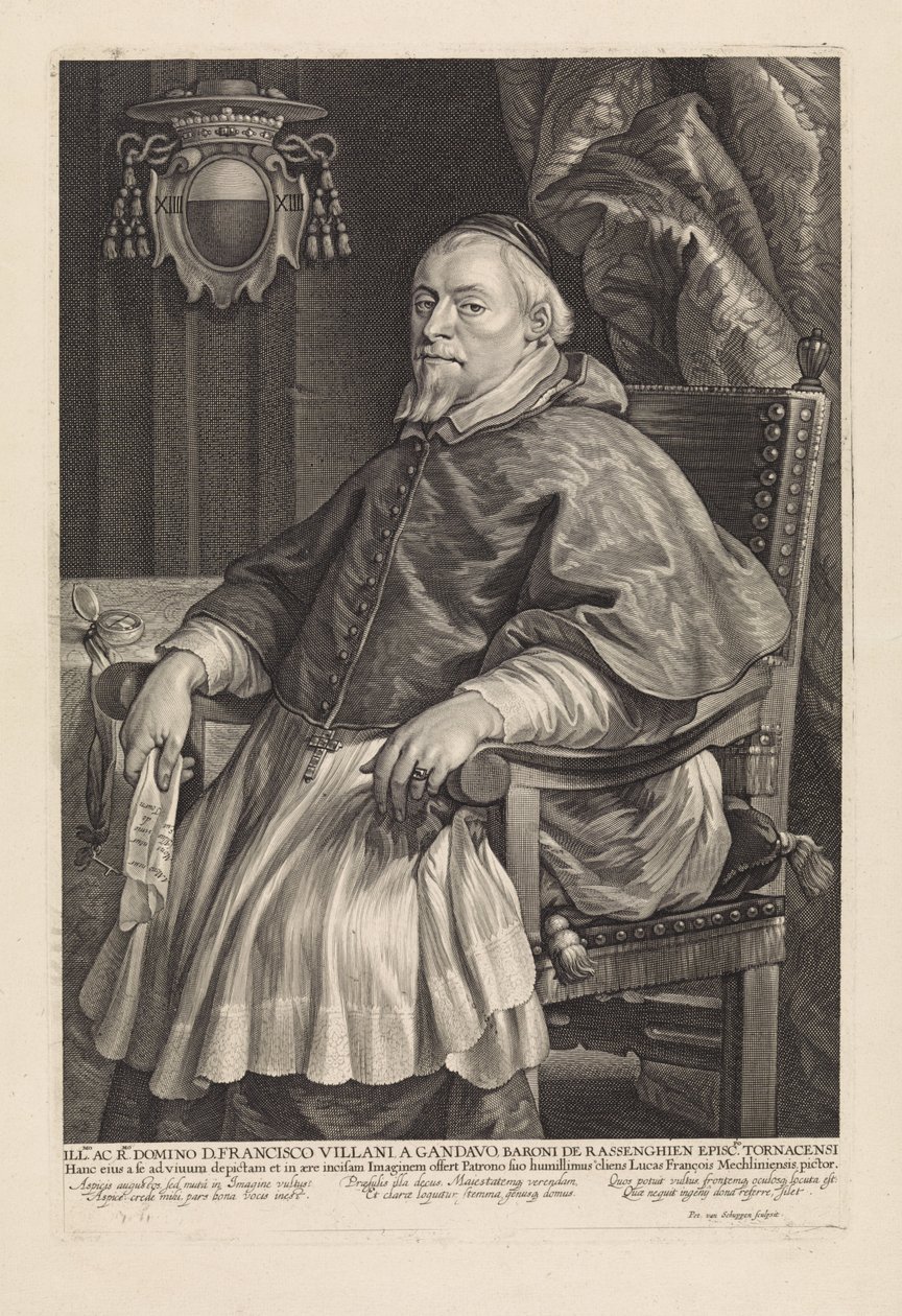 Portrait of François Villain, Bishop of Tournai av Pieter van Schuppen