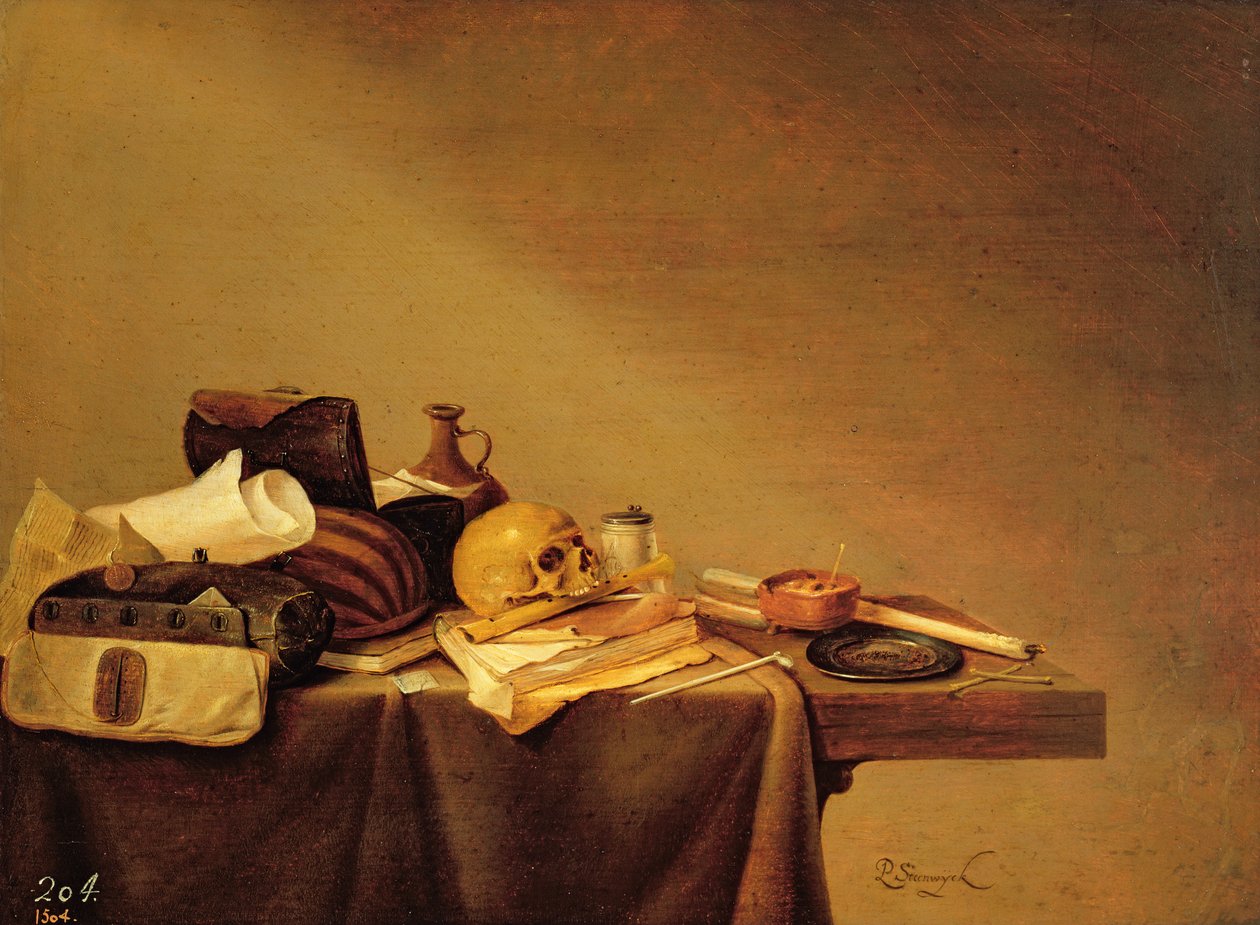 Vanitas eller, dödens emblem av Pieter van Steenwyck