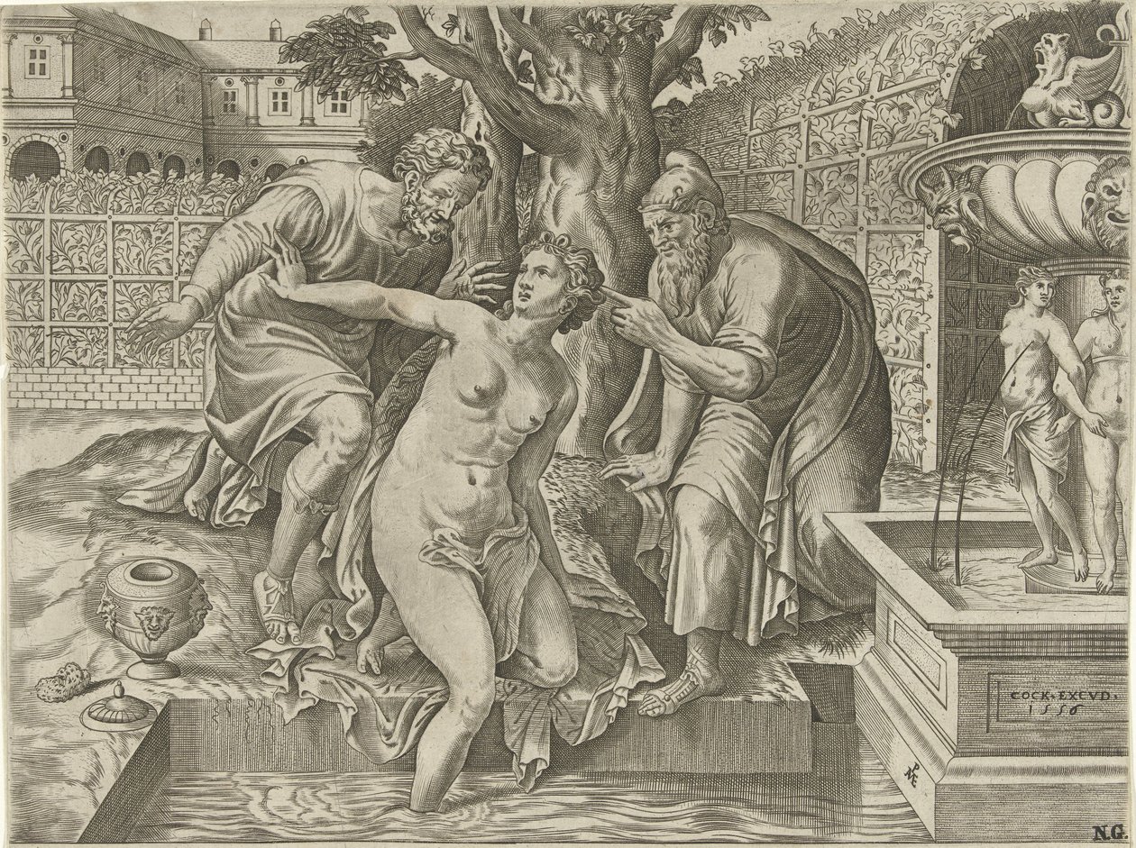 Suzanne och de äldre av Pieter van der Heyden d
