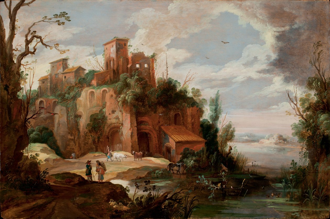 Italian landscape with Ruins  av Pieter van der Hulst