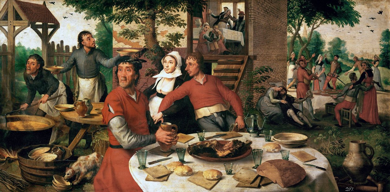 Fete villageoise - Byfestival - Pieter Aertsen (1508-1575). olja på trä av Pieter Aertsen